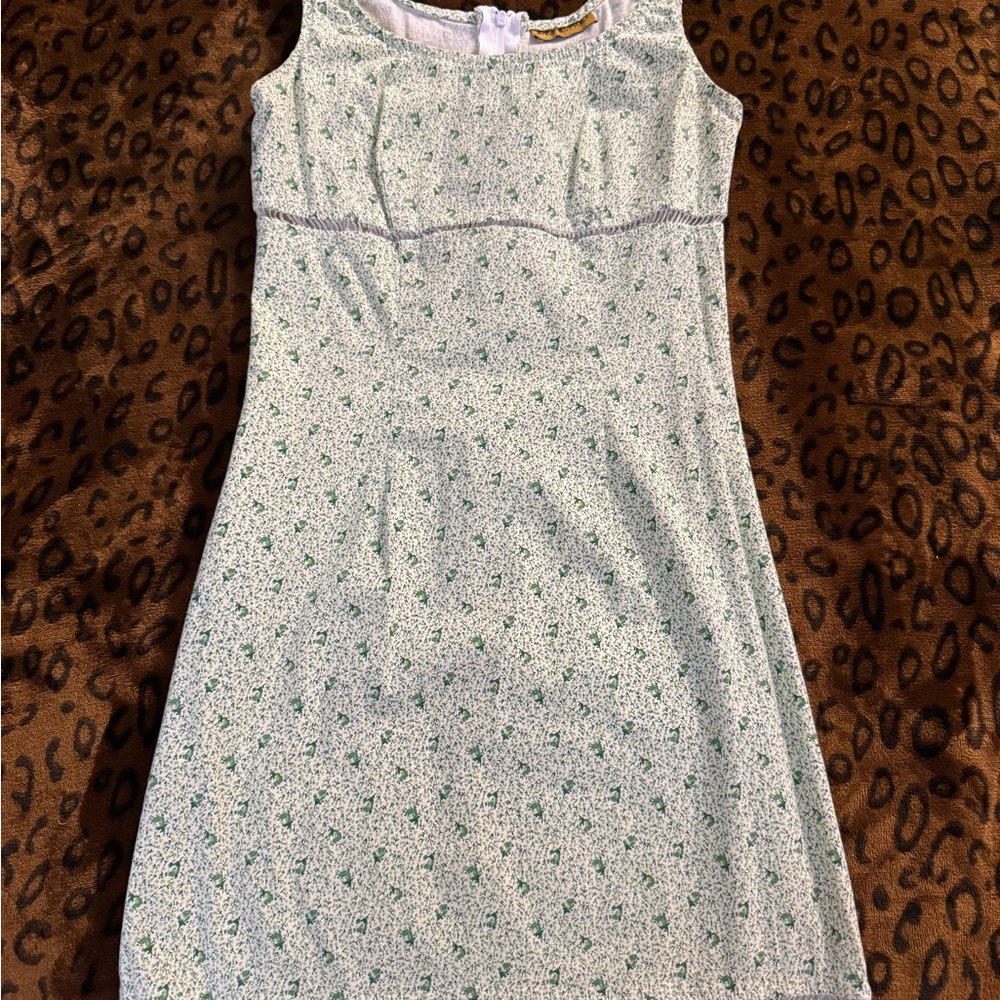 Green Floral Sleeveless Dress